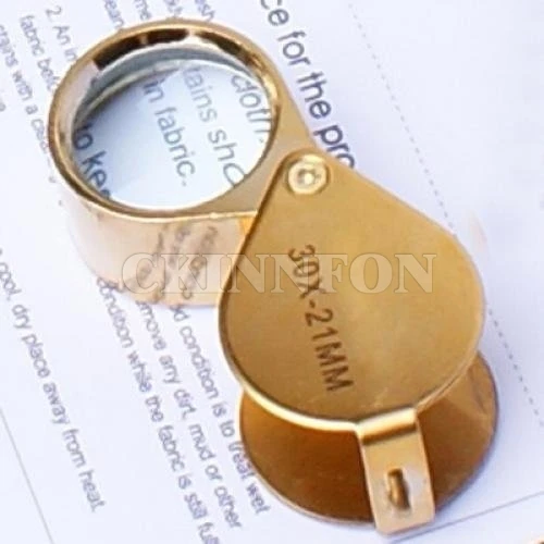 DHL 100 шт 30X 21 мм ювелирное увеличительное стекло лупа Цвет: золото)|jewelry magnifier|loupe