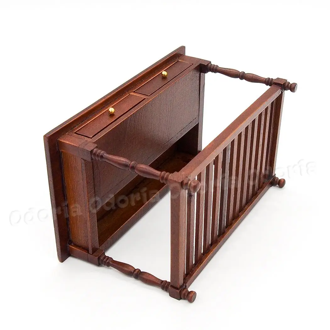 Odoria 1:12, миниатюрный деревянный стол, Парта, коричневый, с 2 ящиками, шкаф, кукольный домик, мебель, аксессуары
