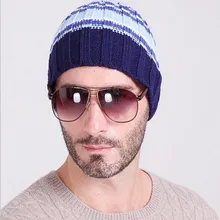 2016 Autumn And Winter Beanie Cap Skullies Jacquard Wool Cap Men Hat Point Stripes Warm hat Hedging Hat For Men Villains Chapeau