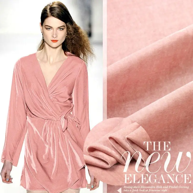 

Free Shipping High Quality 100% Silk Velvet Curtains And Dress Fabric Pink Textile Fabric For Sewing Material Wholesale/Retail
