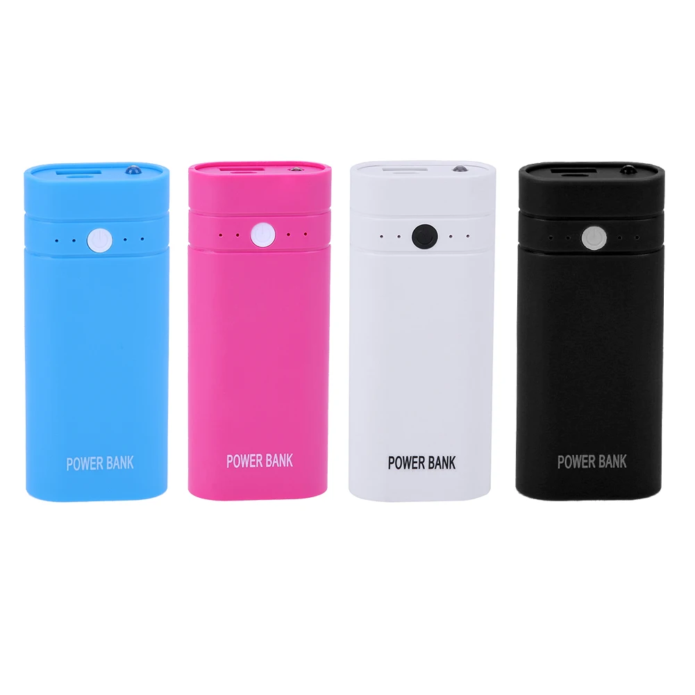 2 5A Mini Porable font b Powerbank b font Box Aluminum Alloy 2x18650 Battery Power Supply