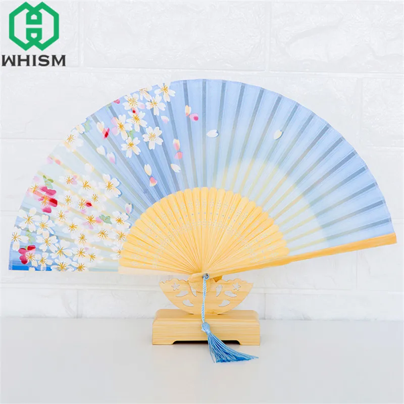

WHISM Chinese Style Wooden Folding Fan Stand Display Base Holder Home Decor Living Room Decoration Figurines Miniatures