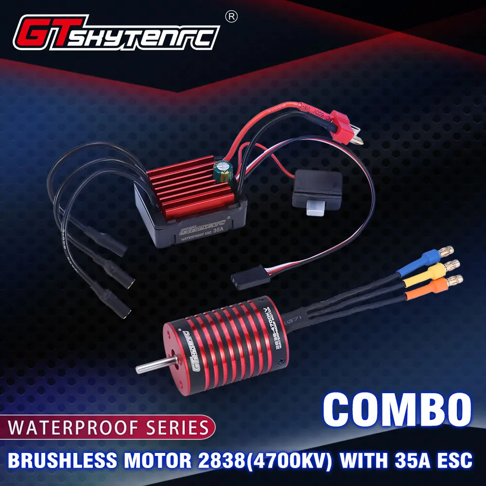 GTSKYTENRC Combo 2838 3700KV 4700KV бесщеточный двигатель с 35A ESC для Traxxas HSP Tamiya Axial 1/16 1/12 RC
