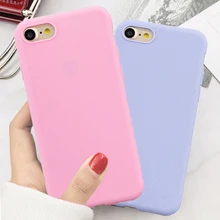 Caramelo color de macarrón de la caja del teléfono para iPhone 5 y 5s 6S 6 7 8 Plus suave Funda de silicona para el iPhone 7 6 6 Plus, 6S Plus, Funda de casco