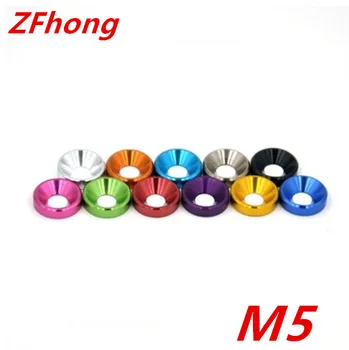 

100pcs M5 5mm aluminum colourful countersunk head washer