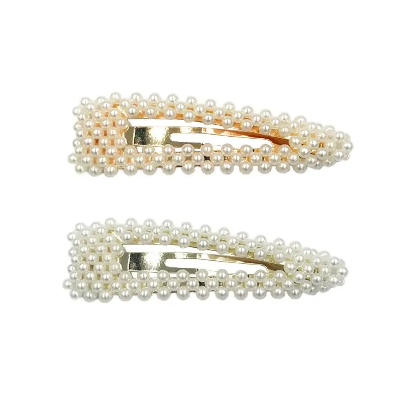 

1PC Women Bridal Vintage Faux Pearl Wrapped BB Hairpins Girls Glitter Hair Clip Water Drop Luxury Snap Barrettes