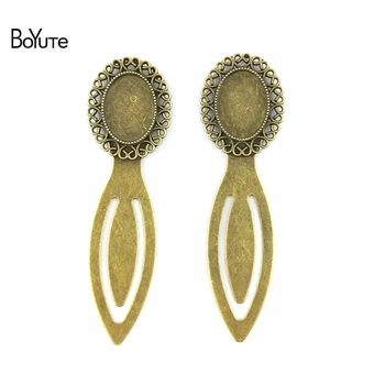 

BoYuTe (10 Pieces/Lot) 18*13MM Oval Bookmark Antique Bronze Pendant Setting Cabochon Cameo Base Bezel Blank Diy Jewelry Findings