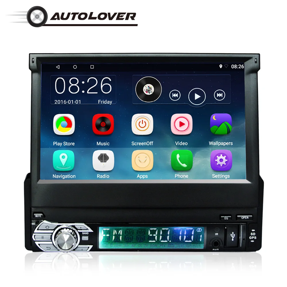 

RM-CT0008 1 Din Android 6.0 Car MP5 For VW/TOYOTA/HONDA/JEEP GPS 7 Inch Retractable Touch Screen Car Mulltimedia Player