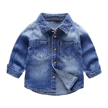 Джинсовое пальто; Осенняя верхняя одежда для мальчиков; джинсовая синяя хлопковая куртка; детская блузка; детская одежда с длинными рукавами; Одежда для маленьких джентльменов с красивым карманом