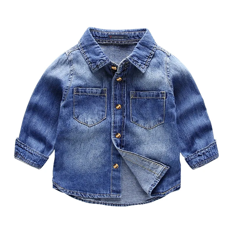 

Denim coat boy autumn outwear jeans blue cotton jacket children blouse kids Long sleeve cloth baby gentleman handsome pocket