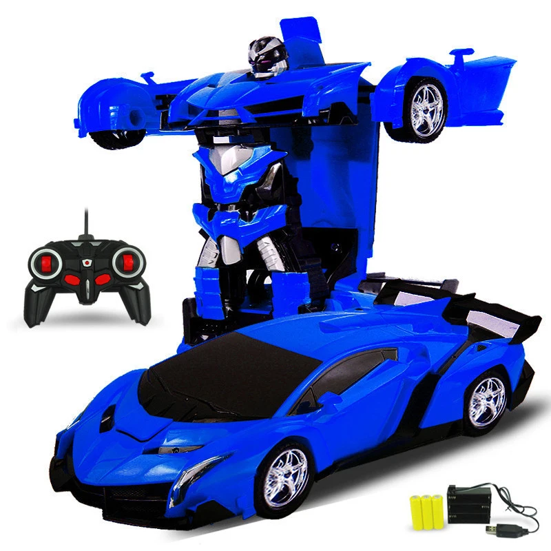

With charge battery 2In1 RC Car Sports Car Transformation Robots Models Remote Control Deformation Car RC ride on toys