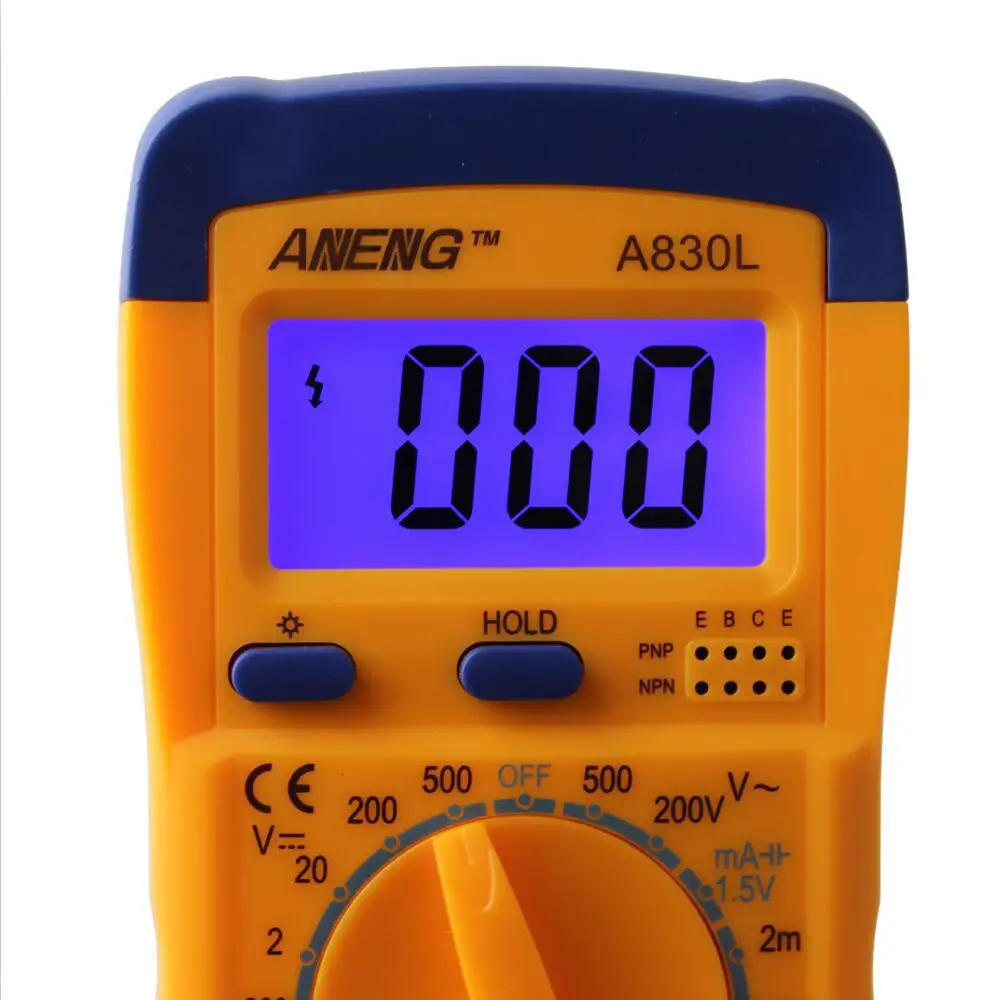 Flexsteel Digital Multimeter A830L Ammeter Multitester Voltmeter Megohmmeter Ohmmeter hFE Current Tester with LCD Backlight