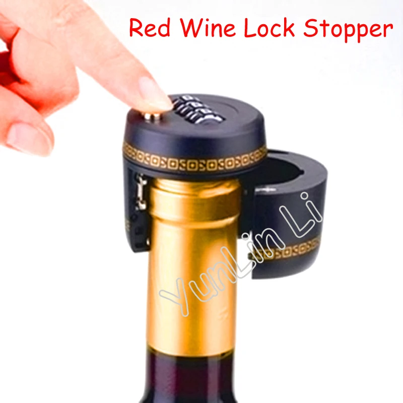 Red Wine Lock Stopper Plastic Vacuum Plug Device For Hotel &amp Bar With Password J64 |