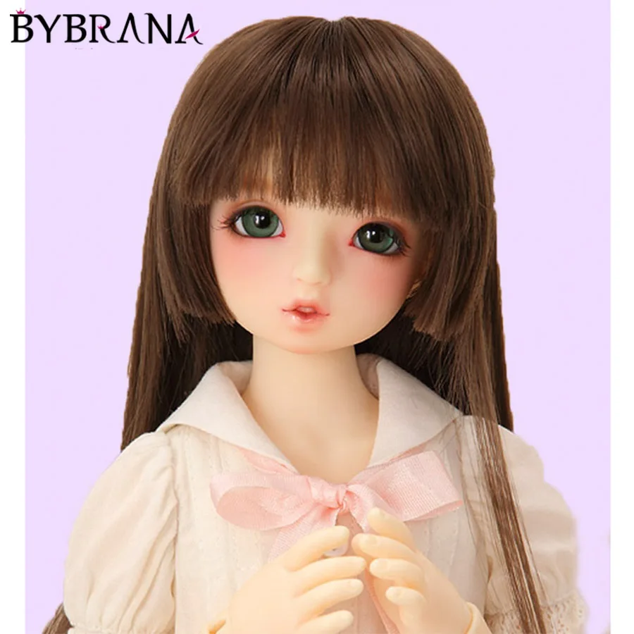 

Bybrana Free Shipping 1/3 1/4 1/6 1/8 BJD Wigs Long Straight Bangs High Temperature Fiber hair for Dolls