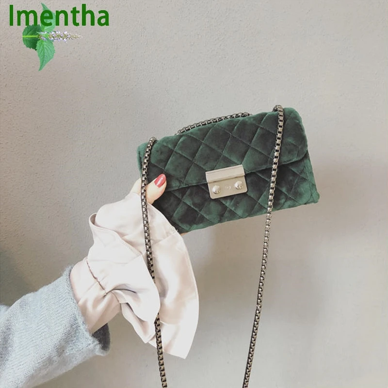

fashion plaid velvet women shoulder bag female ladies sac a main femme velour chain bag sac chaine bandouliere sac femme sacoche