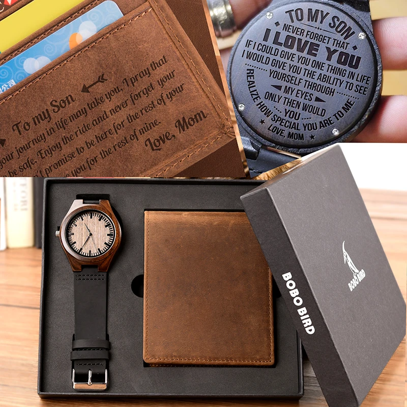 

Engraving Men Watch Wallet Set Family Gifts Personalized Watches Special Present Gift to My Husband Boyfriend Free Engraving