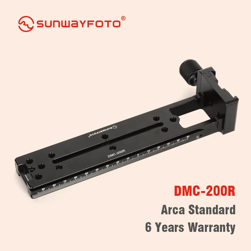 SUNWAYFOTO DMC-200R головка штатива быстросъемная пластина для DSLR камеры штатив пластина Вертикальная рейка с винтовой ручкой штатив пластина