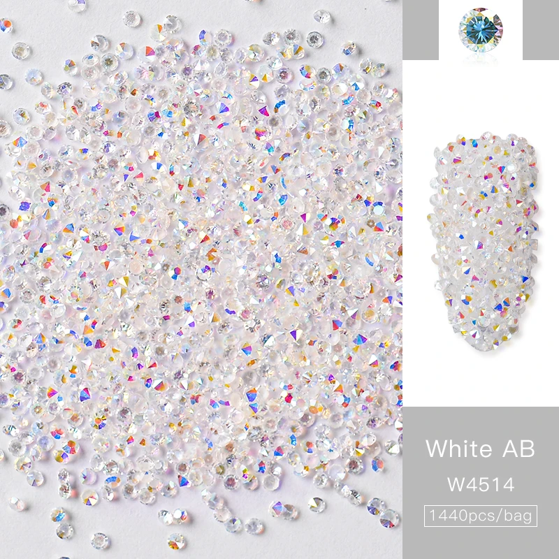 Красочные бусины для ногтей украшение 1,2 мм Стразы для дизайна ногтей Micro Nail хрустальный шар 3D нейл-арта украшения 1440 шт./пакет - Цвет: W4514