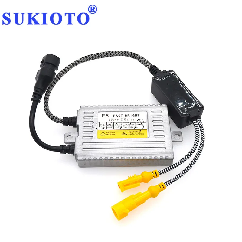 

SUKIOTO 12V AC 55W Premium Fast Bright F5 HID Ballast Quick Start Reactor Ignition Block For 55W Car Headlight Xenon Bulb Kit
