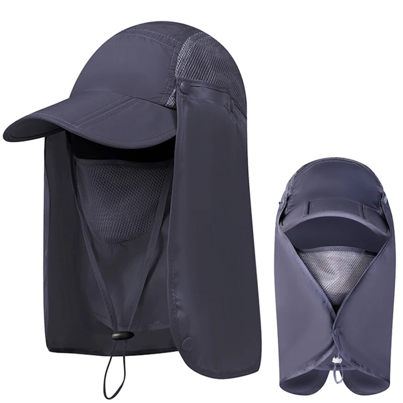 

Women Man Fishing Hat Outdoor Summer Quick Dry Sport Hiking Visor Hat UV Protection Face Neck Cover Fishing Sun Protection Cap