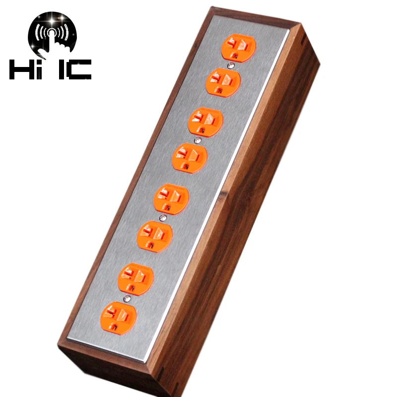 

High-quality Black Walnut Power Supply Passive Filter Power Purifier Socket Extension Socket For HiFi Audio