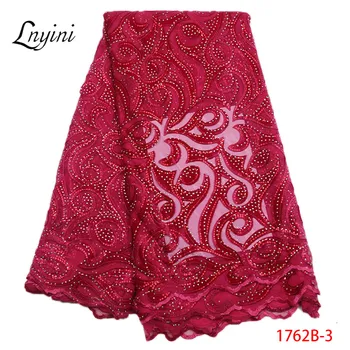 

Latest African Laces African lace fabric 2020 High Quality Velvet Lace with Sequin Cotton Lace Fabric Magenta for Dress L1762B