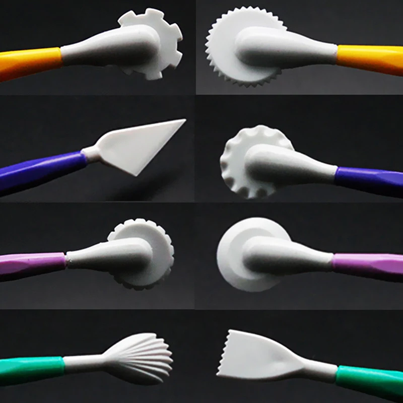 

4PCS Cake Decorating Tools DIY Baking Color Engraving Group Fondant Carving Knife / Plastic Knife Chocolate Cake Carving Tools