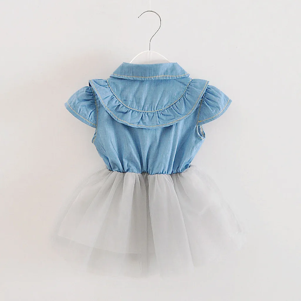 Джинсовые платья-пачки принцессы из тюля для маленьких девочек; сарафан;# XTN