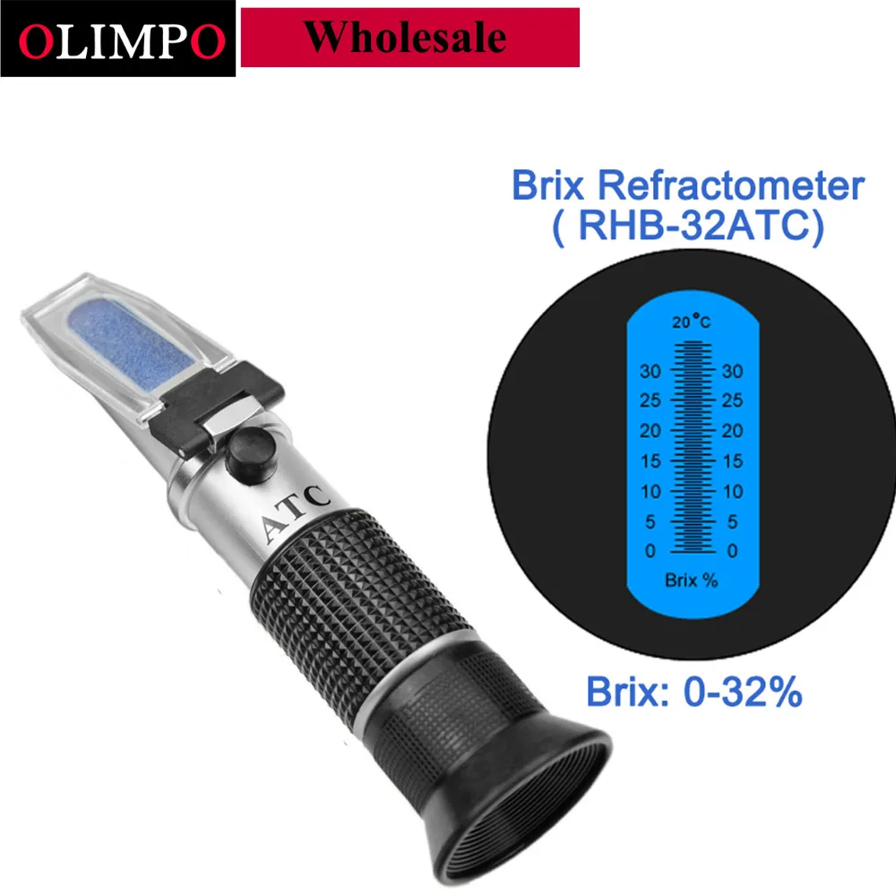 12pcs/lot Wholesale Brix Refractometer RHB 32ATC Sugar 0 32 Brix