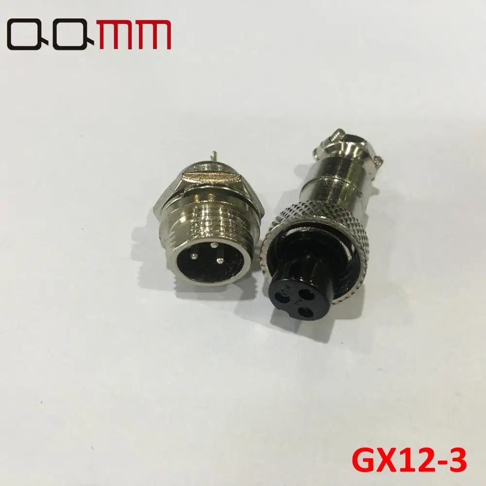 

1Set 2017 New Connector Male & Female 12mm Wire GX12 3 Pin Aviation Plug L89 Circular Connector Socket Plug