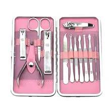 10pcs/set for manicure Stainless Steel Nail Clipper nail extension kit Nail Care Pedicure Scissor Tweezer Ear Pick Manicure Set