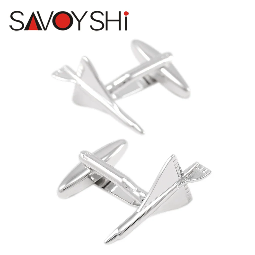 

SAVOYSHI Aircraft Modeling Cufflinks for Mens Shirt Cuff High Quality Silver Plane Cuff Links Fashion Brand Personalized Jewelry