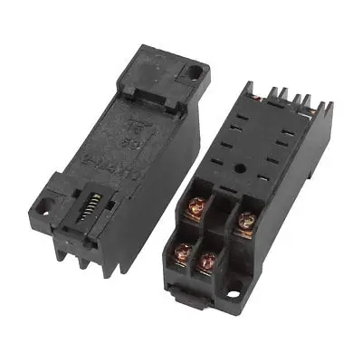 

2PCS Replacement DIN Rail Mounting 8 Pins Relay Socket Base Holder Black