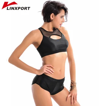 

New Women Swimsuit Plus Size Swimwear Sport Style Mesh Bathing Suit Solid Black Cut Out Sexy Monokinis Beachwear Bikinis Set
