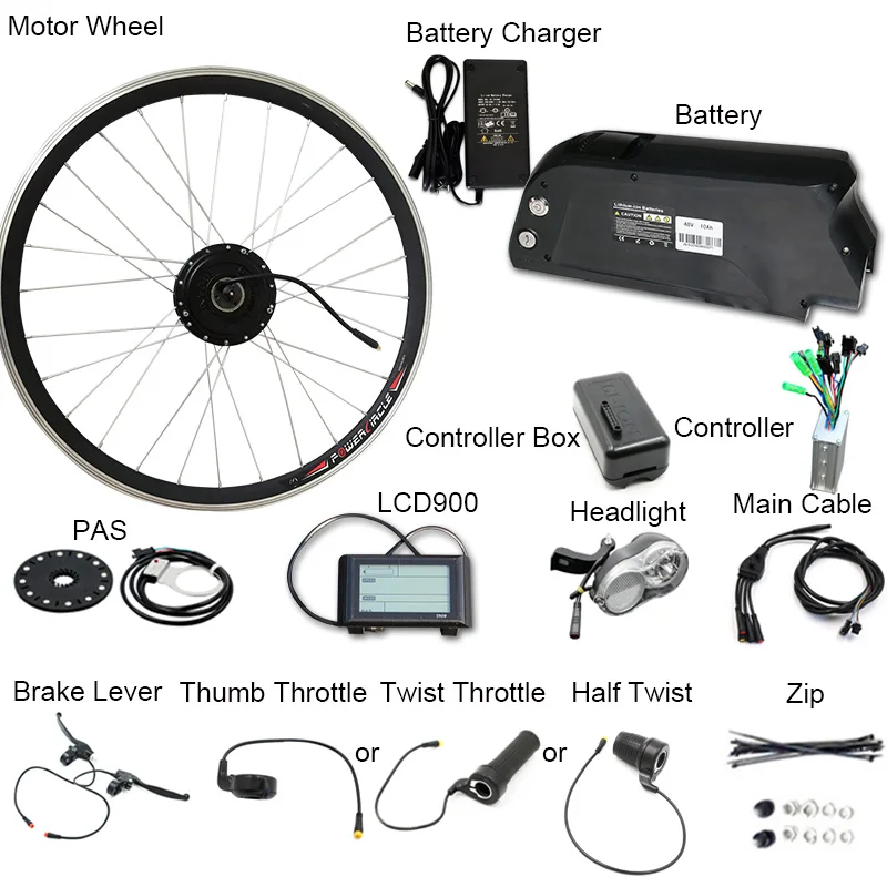 48 В, литиевая батарея, электрический велосипед, комплект, 350 Вт, 500 Вт, ступица, моторное колесо для 26 дюймов, 700C, MTB, шоссейные велосипеды, E велосипед, конверсионный комплект