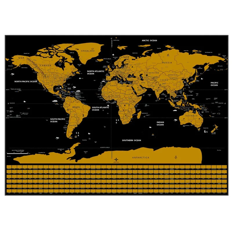 Большой/маленький Скретч Карта путешествия журнал мира Делюкс Черный Скретч Карта путешествия плакат с флагами стикер стены домашний декор - Цвет: WS057-S