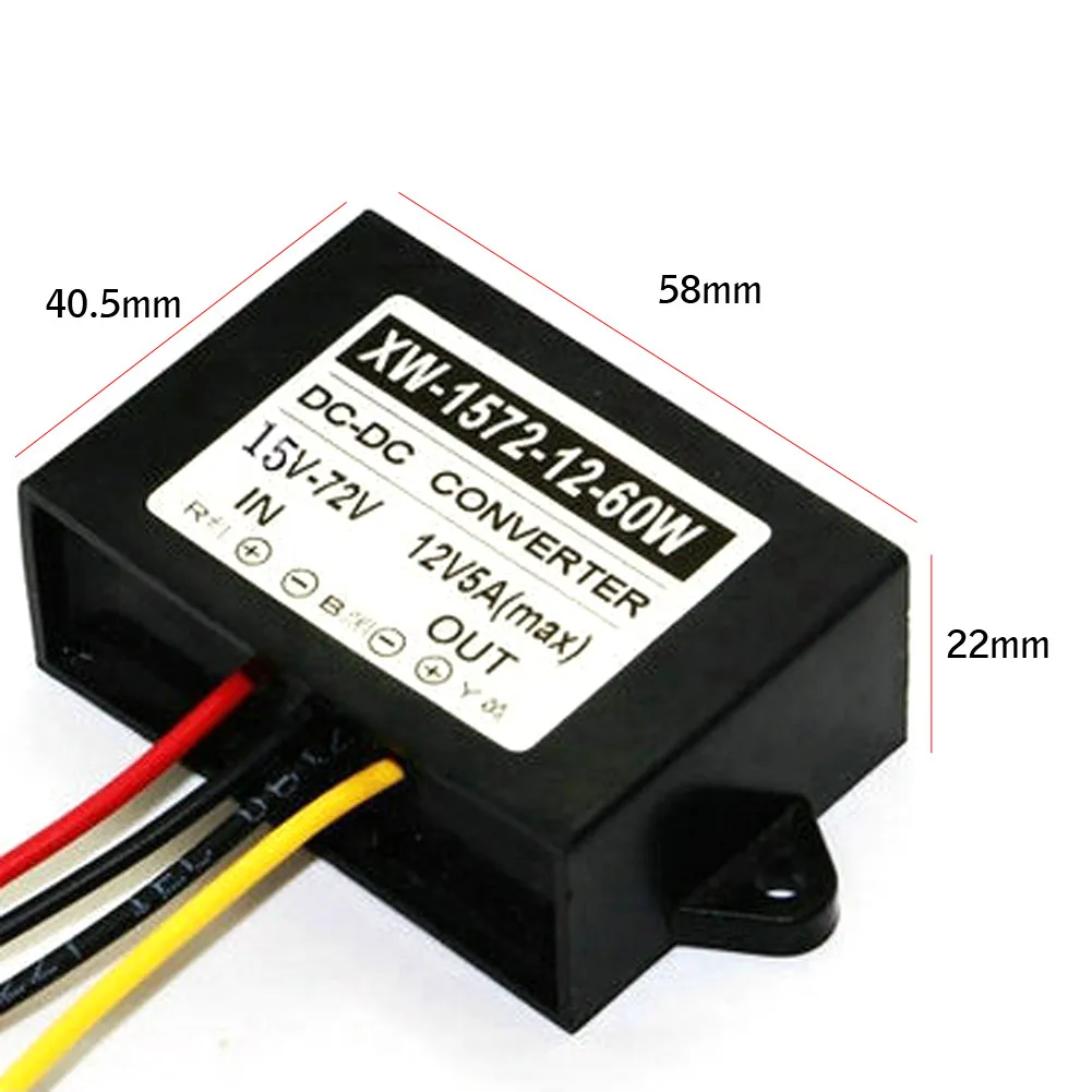 1pc DC 15 72V 24V 36V 48V Step Down To 12V 5A 60W Power Supply Module