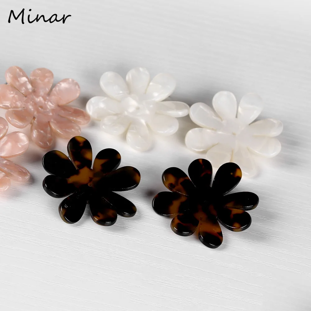 

Acrylic Flower Earrings For Women Korean Earrings Pink White Leopard Summer Earrings Stud Women Accessories Trend Gift For Girl