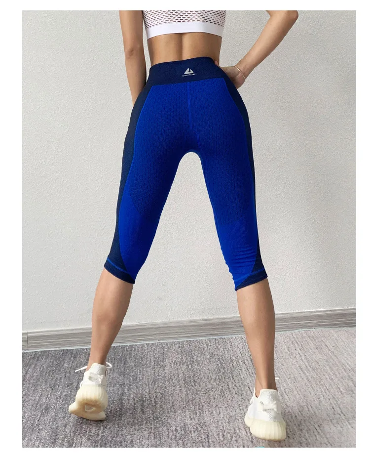 Летние спортивные укороченные штаны, леггинсы для фитнеса, спортзала, Femme, обтягивающие эластичные брюки для подтяжки бедер, высокая талия, энергетическая тренировочная одежда