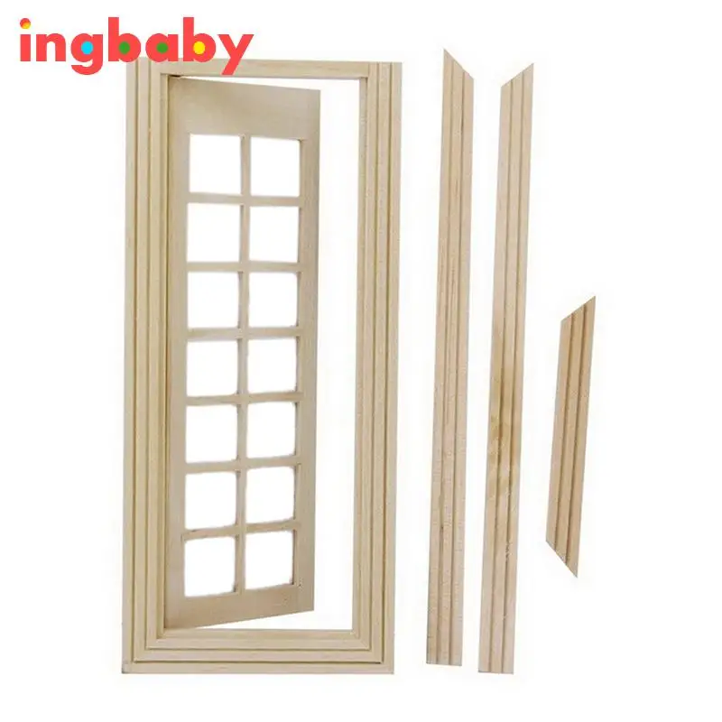 

1:12 Dollhouse Mini Furniture Door Model DIY 14 Grid Door Children Puzzle Hand Stitching Early Education Toy ingbaby WJ1122