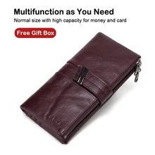 X.D.BOLO 2019 Women's Wallet Genuine Leather Wallets Female Portomonee Coin Purse Long Clutch Purses Phone Card Holder Carteras