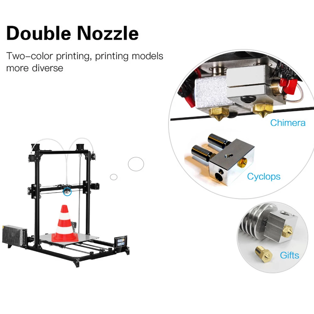 Продажа 2019 Flsun большой размер печати I3 3d принтер 300x300x420 мм система автоматического выравнивания двойной экструдер Diy Kit 3,2 дюймов сенсорный экран