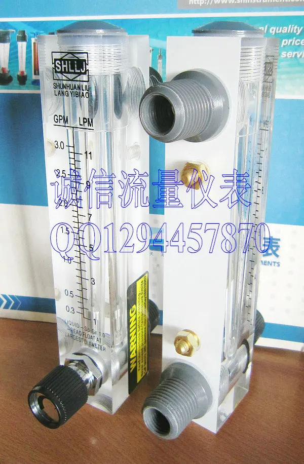 

Panel adjustable water flowmeter LZM-15T liquid flowmeter 0.3-3GPM 1-11LPM