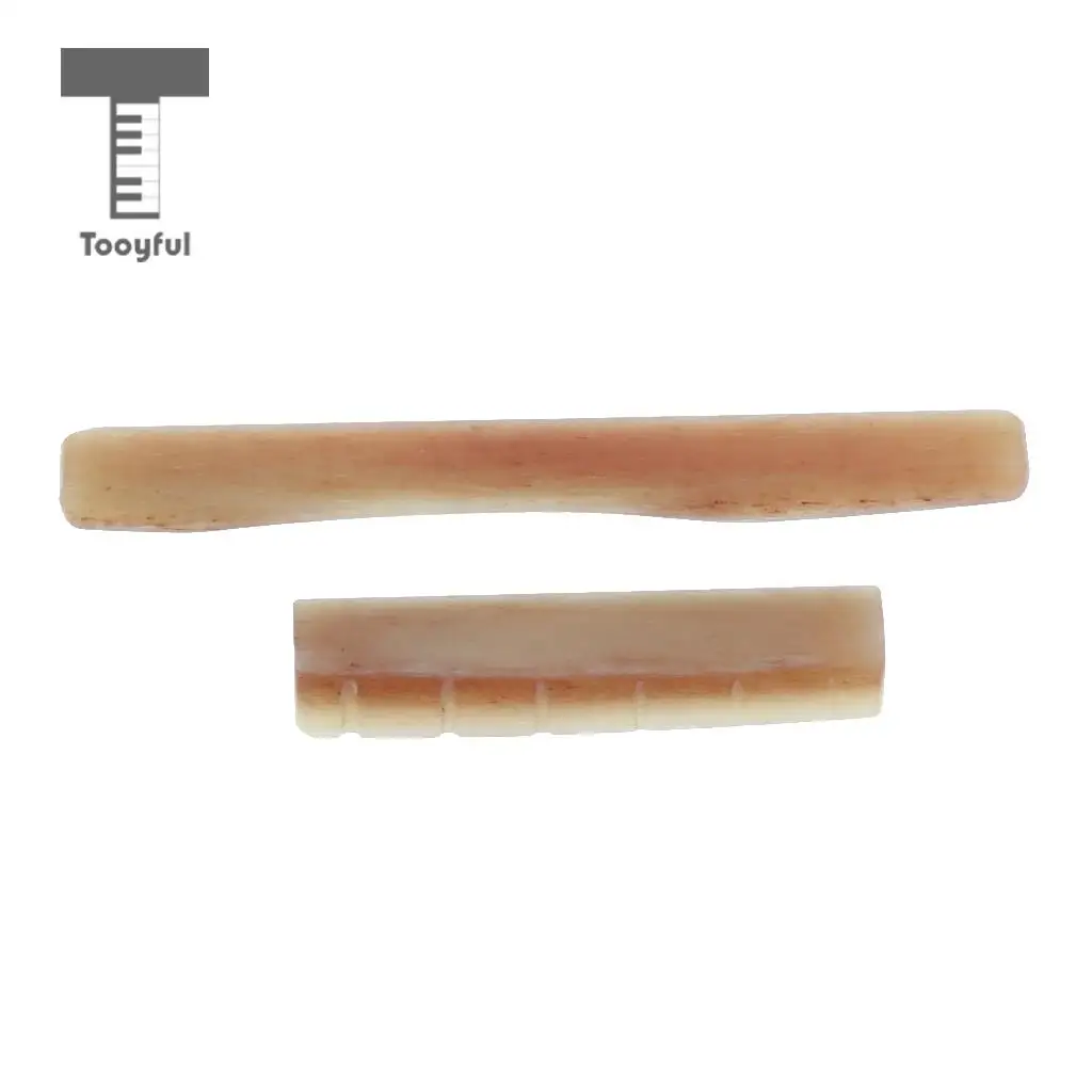 2pcs Acoustic Guitar Bridge Saddle Nut Guitar Replacement Parts Camel Bone