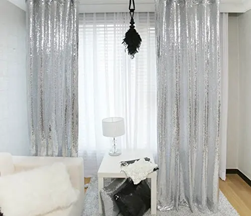 2 шт блесток фон Curtain 3x8ft блестящая ткань с блестками/скатерти фотографии