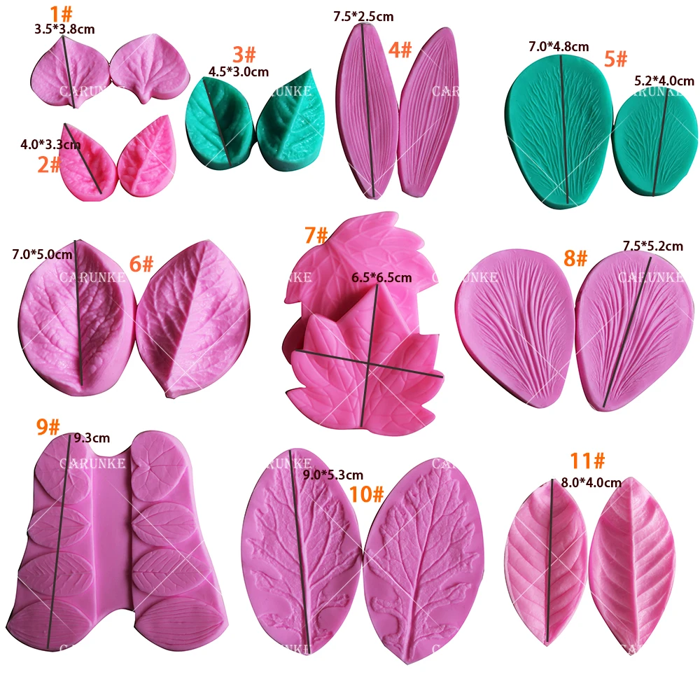 

All Purpose Leaf Veiner Silicone Double Side Veiner Flower Cutter Cake Decorating Moulds Cookie Mould