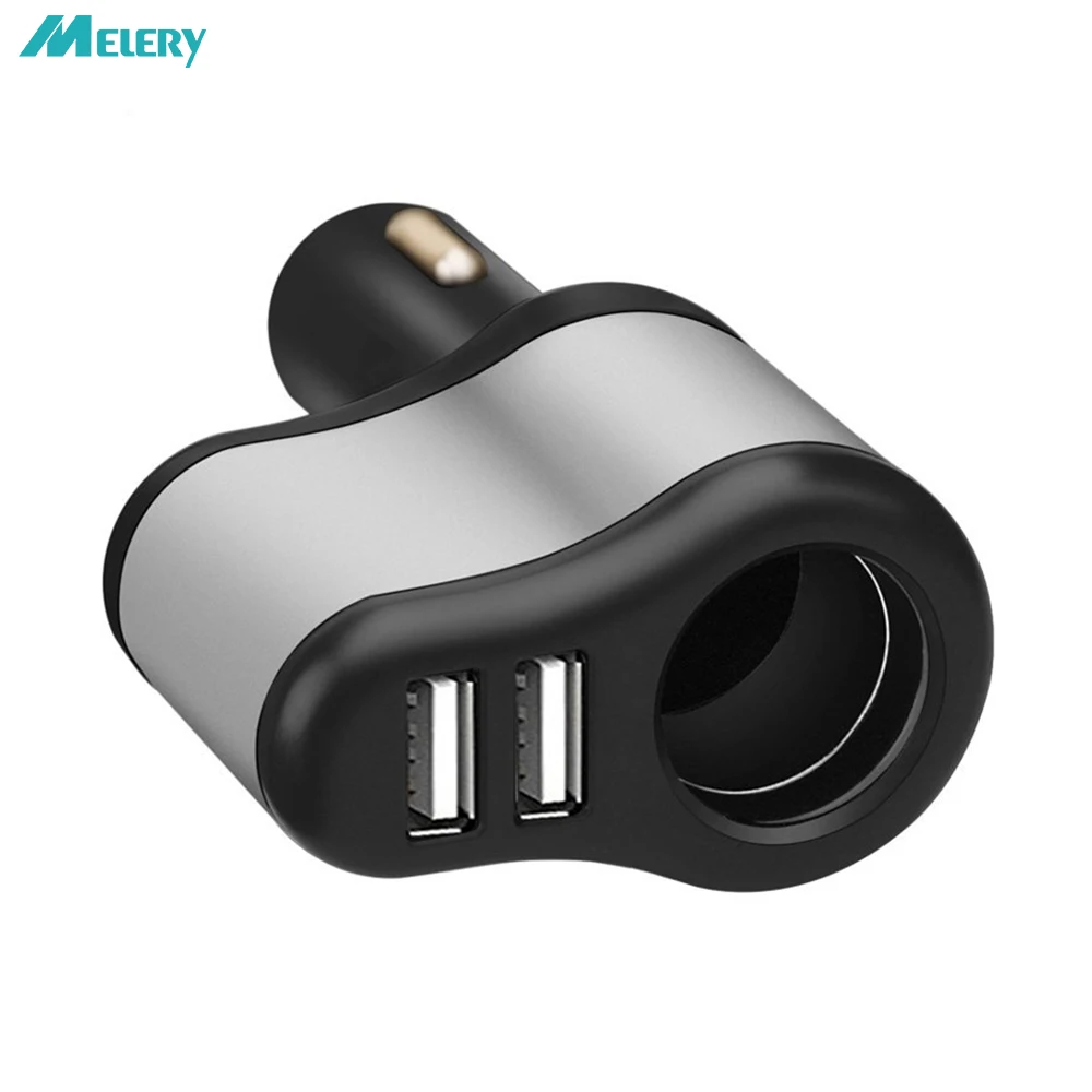 

Smart Car Charger Dual USB Ports 3.1A and 1 Socket Cigarette Lighter Splitter Power Adapter 80W for iPhone iPad Android Samsung
