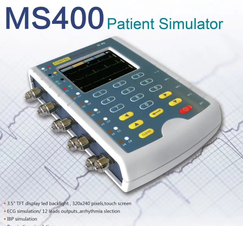 

CONTEC MONITER MS400 Multi Parameter Patient Simulator EC EKG HOLTER MEDICIAL machine Mdical moniter monitor