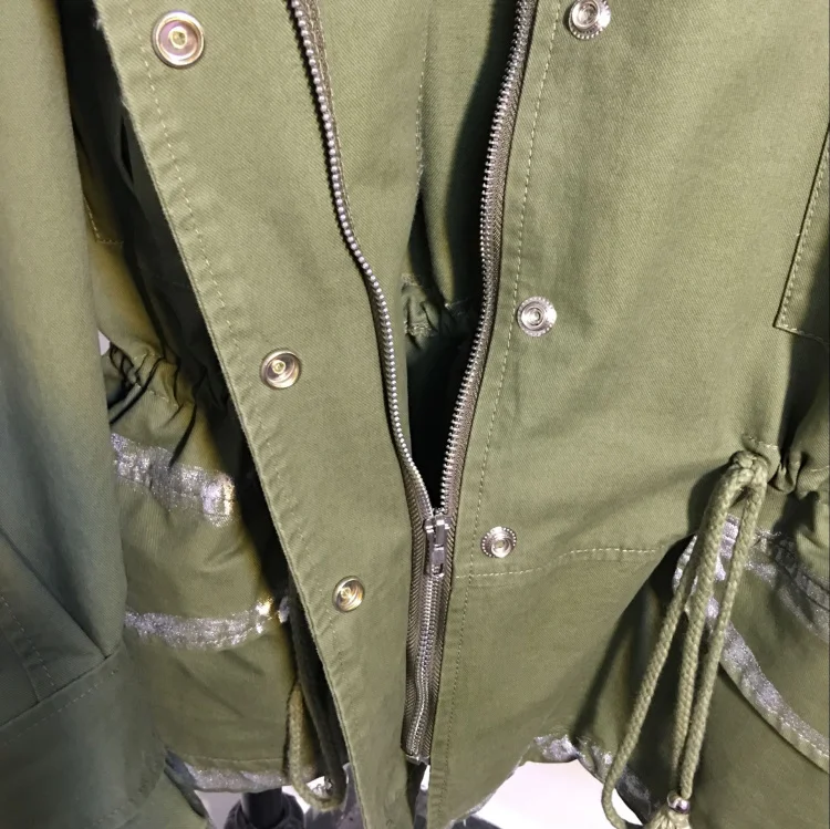 Burderry À Tranchée Noir Doodle Automne Lâche Manteau Vent army Femelle Militaire Le Coupe Peinture Nouvelle Green 2017 Vieux vent Grande Faire Bf Taille dtFvqnR8vW