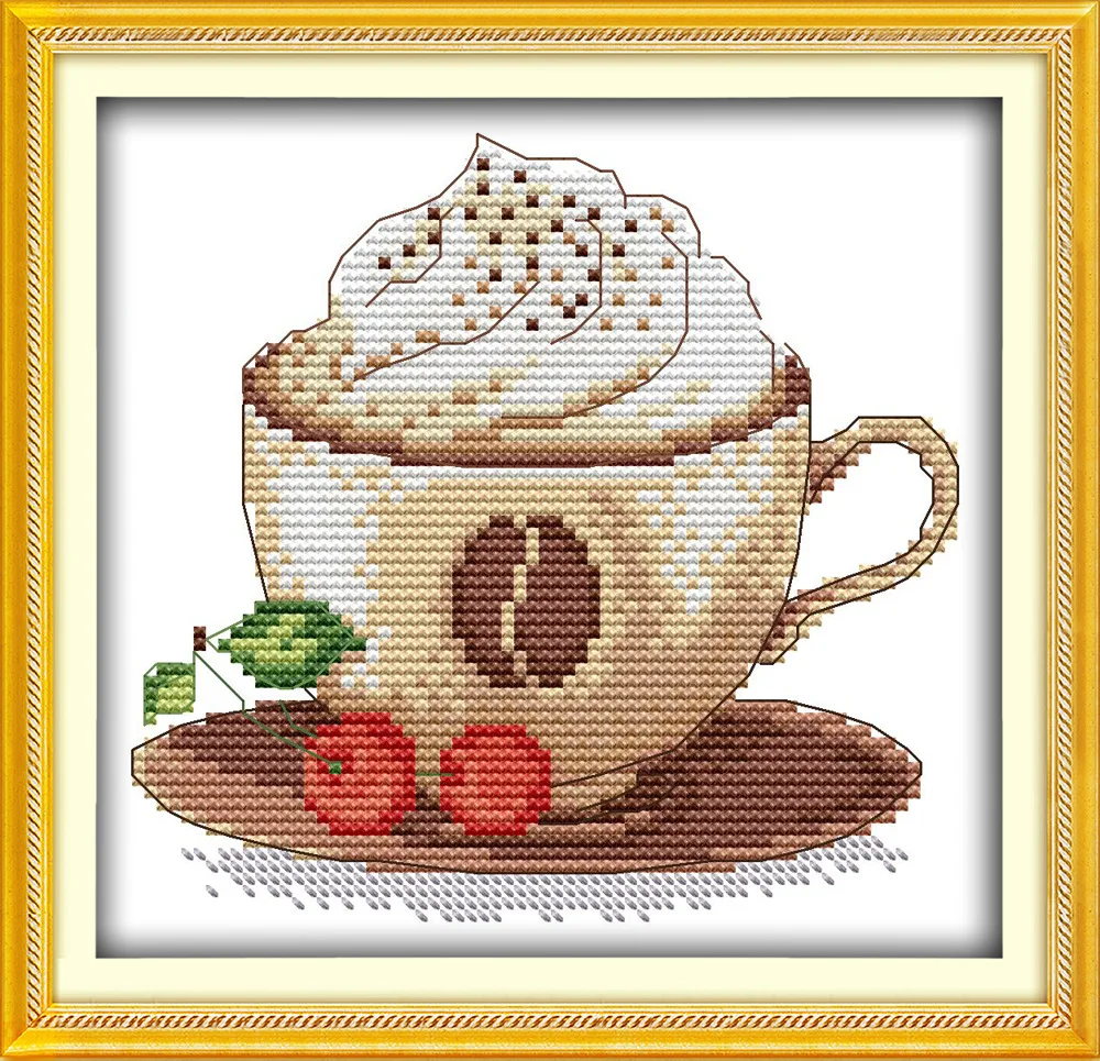 

Ice cream (2) Canvas DMC Counted Cross Stitch Kits printed Cross-stitch set Embroidery Needlework